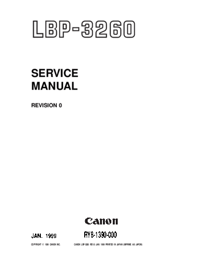 CANON Canon LBP-3260 Service Manual  CANON Printer Canon LBP-3260 Service Manual.pdf