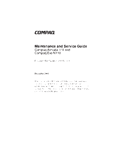 COMPAQ compaq armada 110 evo n110  COMPAQ Note book compaq armada 110 evo n110.pdf