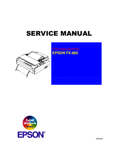 epson Epson FX-880 Service Manual  epson printer Epson FX-880 Service Manual.pdf