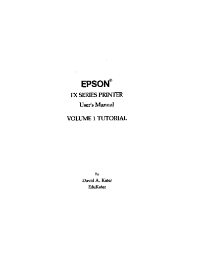 epson Epson FX Series User