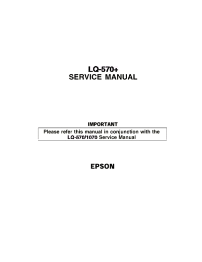 epson Epson LQ-570+ Service Manual Supplement  epson printer Epson LQ-570+ Service Manual Supplement.pdf