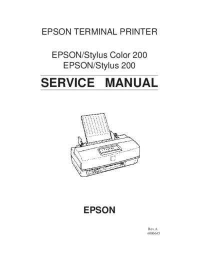 epson Epson Stylus Color 200 - Stylus 200 Service Manual  epson printer Epson Stylus Color 200 - Stylus 200 Service Manual.pdf