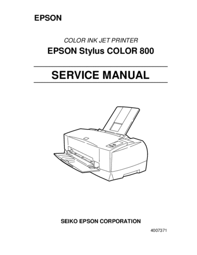 epson Epson Stylus Color 800 Service Manual  epson printer Epson Stylus Color 800 Service Manual.pdf