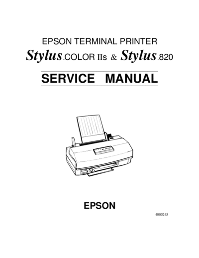 epson Epson Stylus Color IIS - Stylus 820 Service Manual  epson printer Epson Stylus Color IIS - Stylus 820 Service Manual.pdf