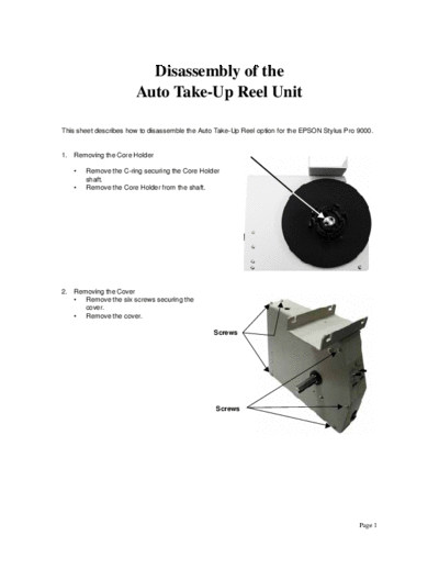 epson Epson Stylus Pro 9000 Auto Take-Up Reel Unit Manual  epson printer Epson Stylus Pro 9000 Auto Take-Up Reel Unit Manual.pdf