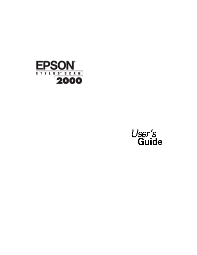 epson Epson Stylus Scan 2000 User