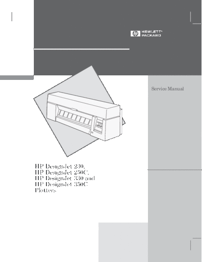 HP HP DesignJet 230, 250C, 330, 350C Service Manual  HP printer HP DesignJet 230, 250C, 330, 350C Service Manual.pdf