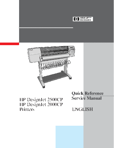 HP HP DesignJet 2000CP, 2500CP Quick Reference Service Manual  HP printer HP DesignJet 2000CP, 2500CP Quick Reference Service Manual.pdf