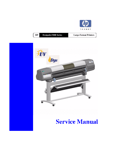 HP HP DesignJet 5000 Series Service manual  HP printer HP DesignJet 5000 Series Service manual.pdf