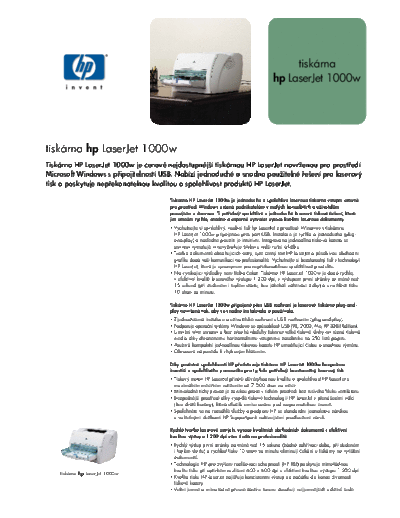 HP HP LaserJet 1000w Tiskarna  HP printer HP LaserJet 1000w Tiskarna.pdf