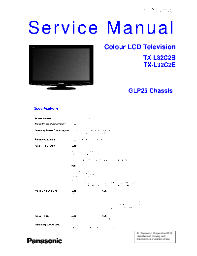 panasonic GLP25 TX-L32C2B TX-L32C2E  panasonic LCD GLP25 TX-L32C2B TX-L32C2E.pdf