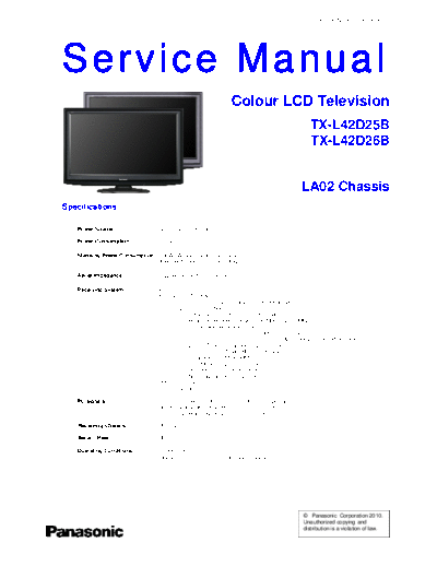 panasonic LA02 TX-L42D25B TX-L42D26B  panasonic LCD LA02 TX-L42D25B TX-L42D26B.pdf
