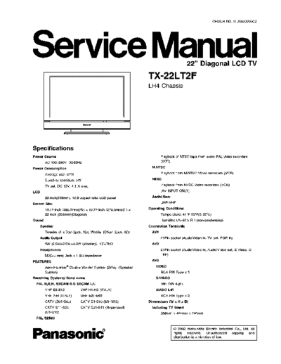 panasonic LH4 TX-22LT2F  panasonic LCD LH4 TX-22LT2F.pdf