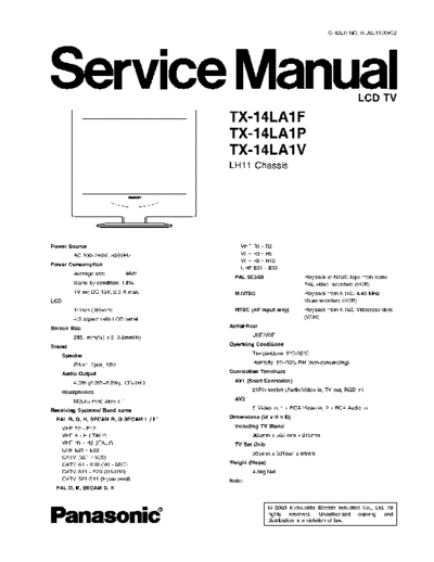 panasonic LH11 TX-14LA1F TX-14LA1P TX-14LA1V  panasonic LCD LH11 TX-14LA1F TX-14LA1P TX-14LA1V.pdf