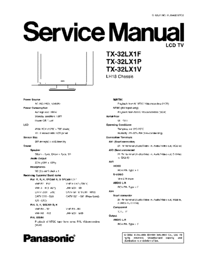 panasonic LH18 TX-32LX1F TX-32LX1P TX-32LX1V  panasonic LCD LH18 TX-32LX1F TX-32LX1P TX-32LX1V.pdf