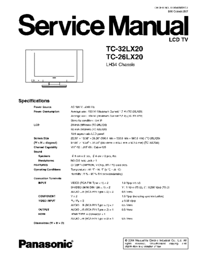 panasonic LH34 TC-32LX20 TC-26LX20  panasonic LCD LH34 TC-32LX20 TC-26LX20.pdf
