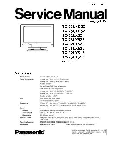 panasonic LH41 TX-32LXD52 TX-26LXD52 TX-32LX52F TX-26LX52F TX-32LX52L TX-26LX52L TX-32LX51F TX-26LX51F  panasonic LCD LH41 TX-32LXD52 TX-26LXD52 TX-32LX52F TX-26LX52F TX-32LX52L TX-26LX52L TX-32LX51F TX-26LX51F.pdf