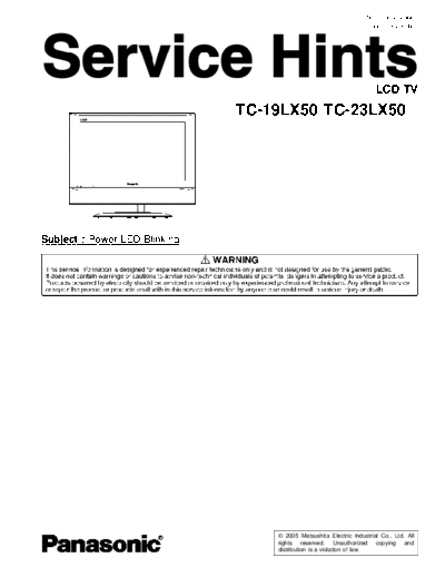 panasonic LH44 TC-19LX50 TC-23LX50 Service Hints  panasonic LCD LH44 TC-19LX50 TC-23LX50 Service Hints.pdf