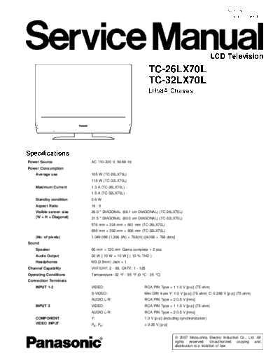 panasonic LH58A TC-26LX70L TC-32LX70L  panasonic LCD LH58A TC-26LX70L TC-32LX70L.pdf