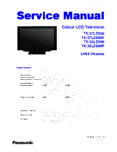 panasonic LH69 TX-37LZD80 TX-37LZD80F TX-32LZD80 TX-32LZD80F  panasonic LCD LH69 TX-37LZD80 TX-37LZD80F TX-32LZD80 TX-32LZD80F.pdf