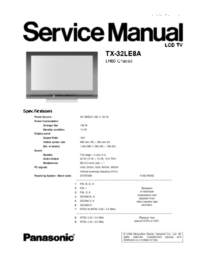 panasonic LH80 TX-32LE8A  panasonic LCD LH80 TX-32LE8A.pdf