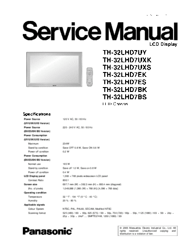 panasonic LL10 TH-32LHD7UY TH-32LHD7UXK TH-32LHD7UXS TH-32LHD7EK TH-32LHD7ES TH-32LHD7BK TH-32LHD7BS  panasonic LCD LL10 TH-32LHD7UY TH-32LHD7UXK TH-32LHD7UXS TH-32LHD7EK TH-32LHD7ES TH-32LHD7BK TH-32LHD7BS.pdf