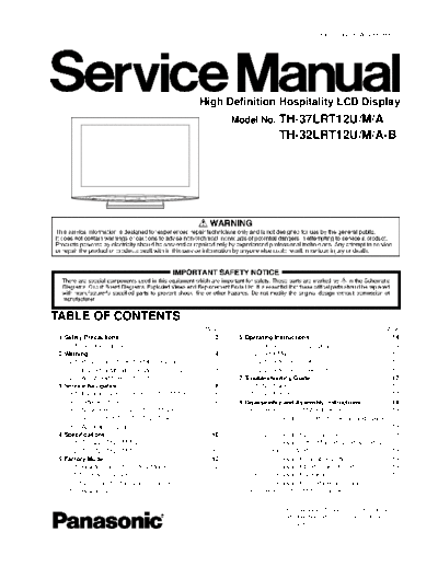 panasonic TH-37LRT12U TH-37LRT12M TH-37LRT12A TH-32LRT12U TH-32LRT12M TH-32LRT12A-B  panasonic LCD TH-37LRT12U TH-37LRT12M TH-37LRT12A TH-32LRT12U TH-32LRT12M TH-32LRT12A-B.pdf