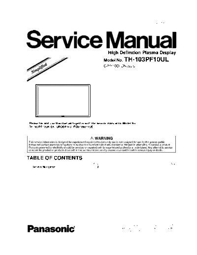 panasonic GPF10D TH-103PF10UL  panasonic PDP GPF10D TH-103PF10UL.pdf