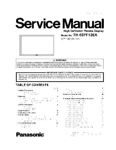 panasonic GPF12D TH-65PF12EK  panasonic PDP GPF12D TH-65PF12EK.pdf