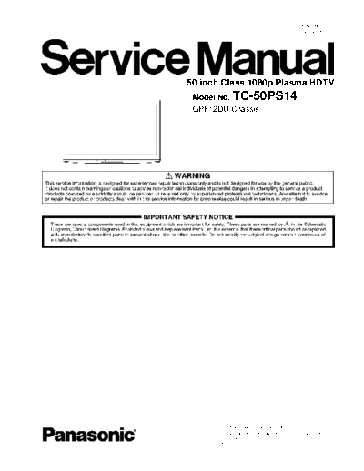 panasonic GPF12DU TC-50PS14  panasonic PDP GPF12DU TC-50PS14.pdf