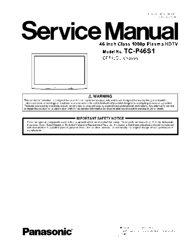 panasonic GPF12DU TC-P46S1  panasonic PDP GPF12DU TC-P46S1.pdf