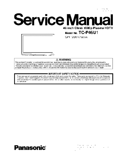 panasonic GPF12DU TC-P46U1  panasonic PDP GPF12DU TC-P46U1.pdf