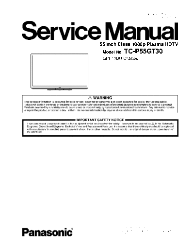 panasonic GPF14DU TC-P55GT30  panasonic PDP GPF14DU TC-P55GT30.pdf