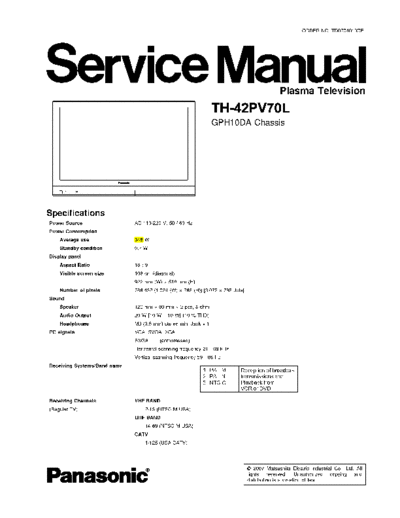 panasonic GPH10DA TH-42PV70L  panasonic PDP GPH10DA TH-42PV70L.pdf