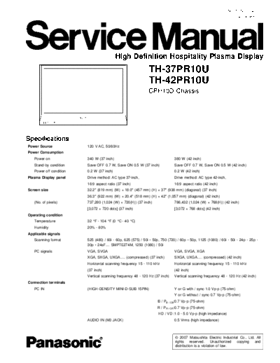panasonic GPH10D TH-37PR10U TH-42PR10U  panasonic PDP GPH10D TH-37PR10U TH-42PR10U.pdf