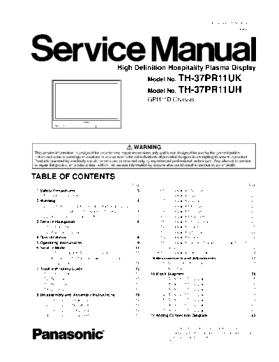panasonic GPH11D TH-37PR11UK TH-37PR11UH  panasonic PDP GPH11D TH-37PR11UK TH-37PR11UH.pdf