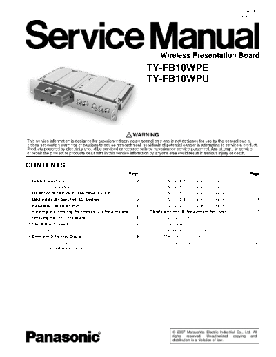 panasonic TY-FB10WPE TY-FB10WPU  panasonic PDP TY-FB10WPE TY-FB10WPU.pdf