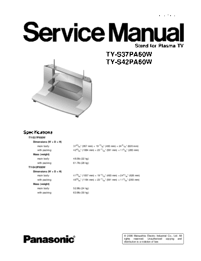 panasonic TY-S37PA60W TY-S42PA60W  panasonic PDP TY-S37PA60W TY-S42PA60W.pdf