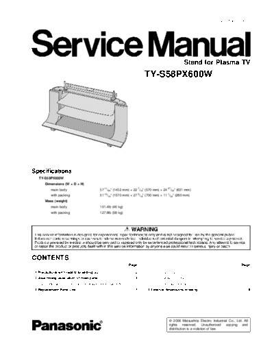 panasonic TY-S58PX600W  panasonic PDP TY-S58PX600W.pdf