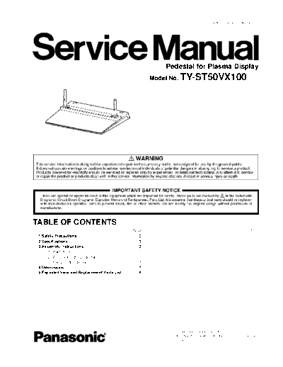 panasonic TY-ST50VX100  panasonic PDP TY-ST50VX100.pdf