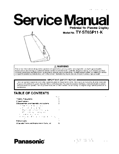 panasonic TY-ST65P11-K  panasonic PDP TY-ST65P11-K.pdf