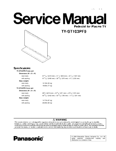 panasonic TY-ST103PF9  panasonic PDP TY-ST103PF9.pdf