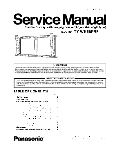 panasonic TY-WK65PR8  panasonic PDP TY-WK65PR8.pdf