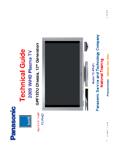 panasonic GPF12ZU TC-P54Z1 Technical Guide  panasonic PDP National Training GPF12ZU TC-P54Z1 Technical Guide.pdf