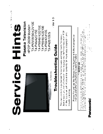 panasonic PDP 2009 Model Troubleshooting Guide  panasonic PDP National Training PDP 2009 Model Troubleshooting Guide.pdf