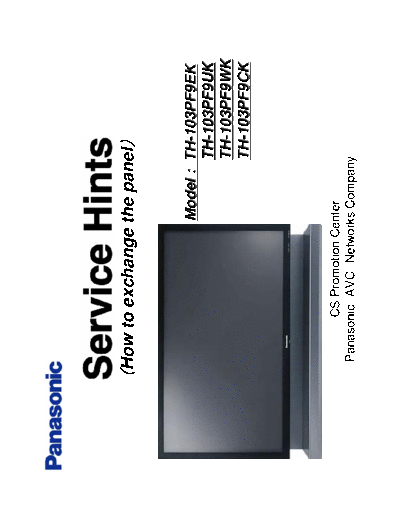 panasonic TH-103PF9EK TH-103PF9UK TH-103PF9WK TH-103PF9CK Panel Replacement  panasonic PDP National Training TH-103PF9EK TH-103PF9UK TH-103PF9WK TH-103PF9CK Panel Replacement.pdf