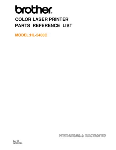 Brother Brother HL-2400c Parts Manual  Brother HL2400 Brother HL-2400c Parts Manual.pdf