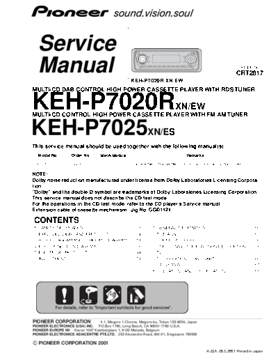 Pioneer KEH-P7020R KEH-P7025  Pioneer Car Audio KEH-P7025 KEH-P7020R_KEH-P7025.pdf