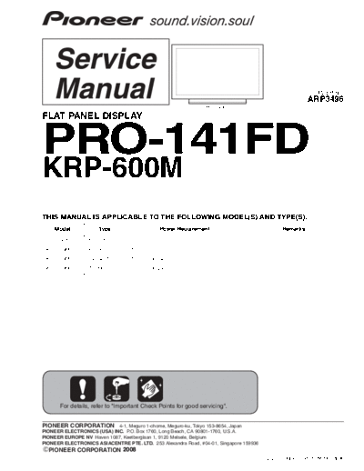 Pioneer pro-141fd krp-600m sm  Pioneer LCD PRO-141FD pioneer_pro-141fd_krp-600m_sm.pdf