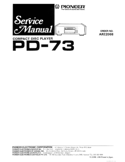 Pioneer hfe   pd-73 schematics  Pioneer CD PD-73 hfe_pioneer_pd-73_schematics.pdf